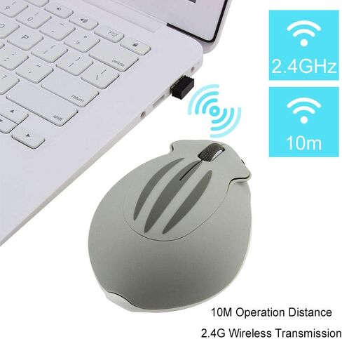 CHUYI Hamster Shape Wireless Silent Mouse Cartoon and Cute Portable Animal Optical Cordless Mice for Travel Library Computer Laptop School Kids Children Gift (Grey) in Kuwait