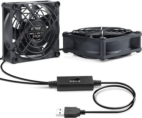 ZIWIJE Dual USB Cooling Fan 8cm with Speeds Control 5V Mini USB Fan 80mm for Cooling Computer, TV Box, Router in Kuwait
