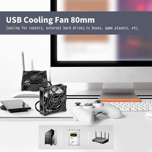 ZIWIJE Dual USB Cooling Fan 8cm with Speeds Control 5V Mini USB Fan 80mm for Cooling Computer, TV Box, Router in Kuwait