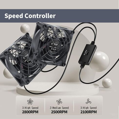 ZIWIJE Dual USB Cooling Fan 8cm with Speeds Control 5V Mini USB Fan 80mm for Cooling Computer, TV Box, Router in Kuwait