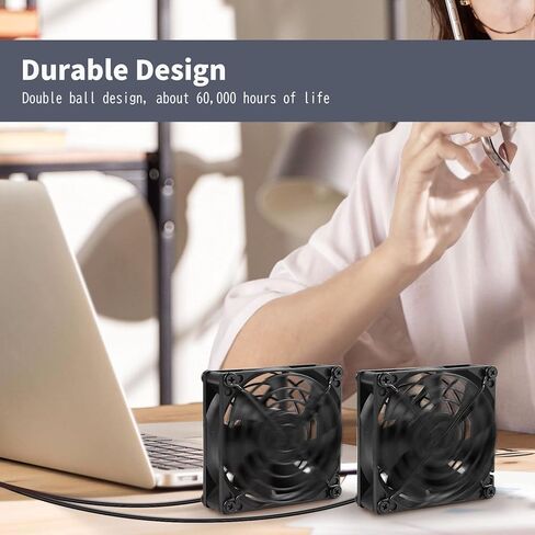 ZIWIJE Dual USB Cooling Fan 8cm with Speeds Control 5V Mini USB Fan 80mm for Cooling Computer, TV Box, Router in Kuwait