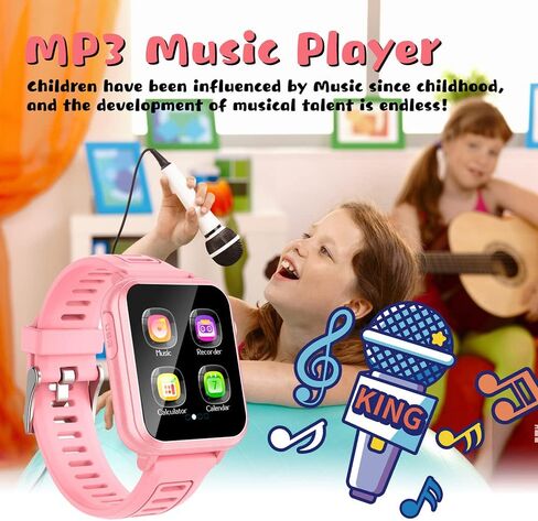 ساعة ذكية للأطفال من ريتيساز، 24 ساعة ذكية للأطفال، ساعات ذكية أنيقة للأطفال من سن 3 إلى 14 سنة، هدايا رائعة للفتيات والأولاد (أسود) in Kuwait