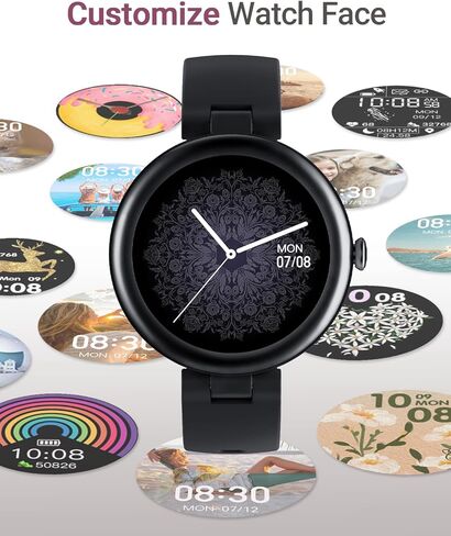 ساعات شانغ وينج الذكية للنساء مقاومة للماء، ساعة نسائية دائرية ذكية لهواتف iOS وأندرويد وساعة تعقب اللياقة البدنية مع مراقب معدل ضربات القلب وعداد الخطى ومتتبع النوم وساعة رقمية أرجوانية، لين in Kuwait