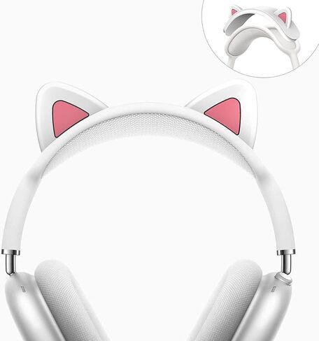 WQNIDE Headband Cover for AirPods Max, Cute Cat Ears Design, Soft Silicone Headband Protector, Comfort Cushion/Top Pad Protection, Compatible with Apple AirPods Max (Black) in Saudi Arabia