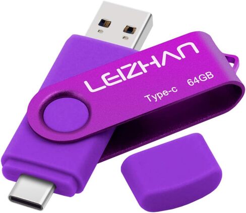128GB USB Flash Drive USB 3.0 Type C Phone Picture Stick for Samsung Galaxy S10+, S10e, S10,S9, Note 9, S8, S8 Plus,Google Pixel XL Thumb Drive, Purple in Kuwait