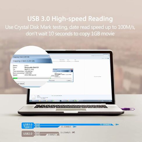 128GB USB Flash Drive USB 3.0 Type C Phone Picture Stick for Samsung Galaxy S10+, S10e, S10,S9, Note 9, S8, S8 Plus,Google Pixel XL Thumb Drive, Purple in Kuwait