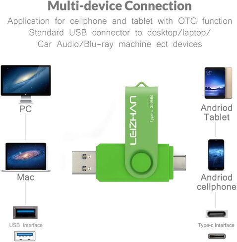 32GB USB C Flash Drive 3.0, Type C photostick for Samsung Galaxy S10,S9, S8,S8 Plus, LG G6, Google Pixel XL, Purple in Kuwait