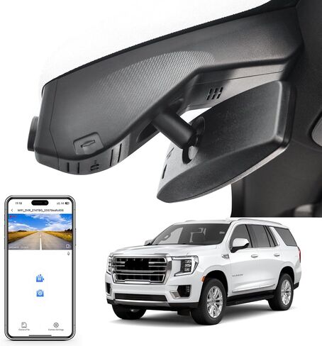 كاميرا قياس أمامية 4K وخلفية 1080P من Mangoal تناسب سيارات GMC Yukon وYukon XL 2023 (الموديل A)، SLE SLT AT4 Denali Denali Ultimate، مظهر OEM متكامل، فيديو UHD 2160P، مستشعر G، بطاقة 128 جيجابايت in Kuwait