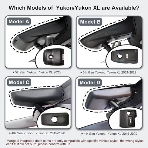 كاميرا قياس أمامية 4K وخلفية 1080P من Mangoal تناسب سيارات GMC Yukon وYukon XL 2023 (الموديل A)، SLE SLT AT4 Denali Denali Ultimate، مظهر OEM متكامل، فيديو UHD 2160P، مستشعر G، بطاقة 128 جيجابايت in Kuwait