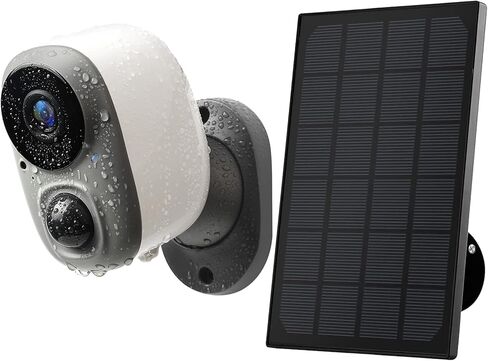 WiFi Wireless Security Camera Home Surveillance Video System with Solar Panel 1080P Night Vision PIR Motion Detection Two-Way Audio Local Cloud Storage in Kuwait