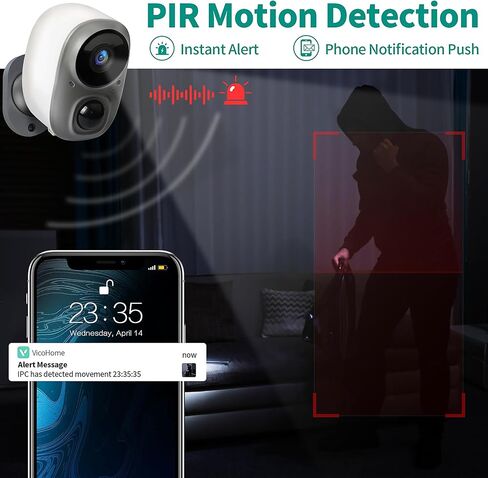 WiFi Wireless Security Camera Home Surveillance Video System with Solar Panel 1080P Night Vision PIR Motion Detection Two-Way Audio Local Cloud Storage in Kuwait