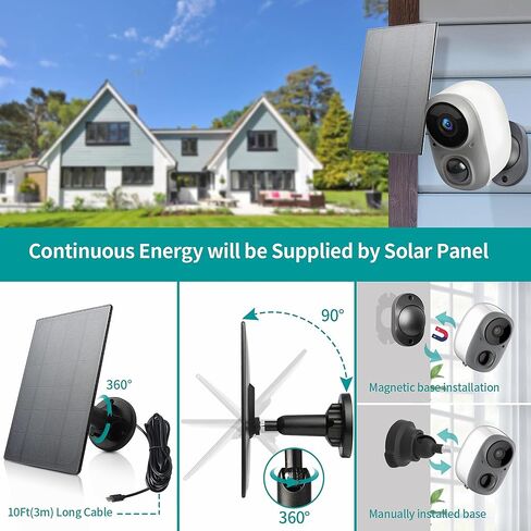 WiFi Wireless Security Camera Home Surveillance Video System with Solar Panel 1080P Night Vision PIR Motion Detection Two-Way Audio Local Cloud Storage in Kuwait