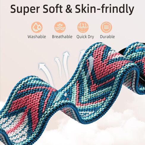 Maledan Bands Compatible with Fitbit Versa 3/4 and Sense/Sense 2 Watch Bands, Adjustable Stretchy Fabric Sport Wristbands for Men and Women in Kuwait