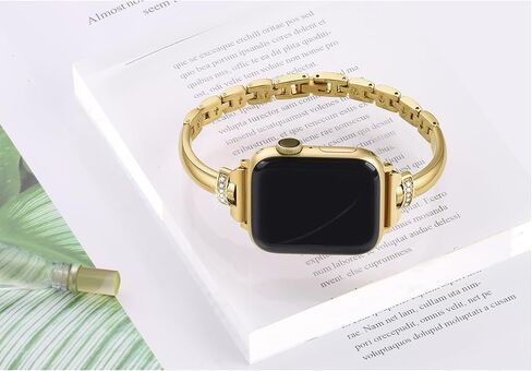 Secbolt Bands Compatible with Apple Watch Band 38mm 40mm 41mm iWatch SE Series 9/8/7/6/5/4/3/2/1, Slim Dressy Metal Bracelets with Rhinestones for Women in Saudi Arabia