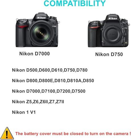 Tengdaxing EN-EL15 بطارية الدمية السلكية EH-5 EP-5B AC مجموعة محول الطاقة لنيكون D7100 D7200 D7500 D500 D600 D610 D750 D780 D800 D800E D810 D810A D850 D7000 Z5 Z6 Z6II Z7 Z7II 1V1 كاميرات in Kuwait