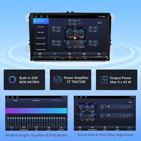 Eonon CarPlay & Android Auto Car Stereo Android 10 راديو السيارة 2+32 جيجابايت، متوافق مع فولكس فاجن/سيات/سكودا، بلوتوث 5.0-9 بوصة-Q53SE in Kuwait
