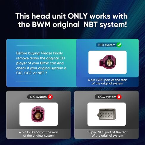 10.25 inch IPS Touch Screen Car Stereo Wireless CarPlay Wireless Andriod Auto for BMW1&2 Series with NBT System, Bluetooth 4.0, Multimedia Receiver, SWC Car Radio with USB Music HD Video Play in Kuwait
