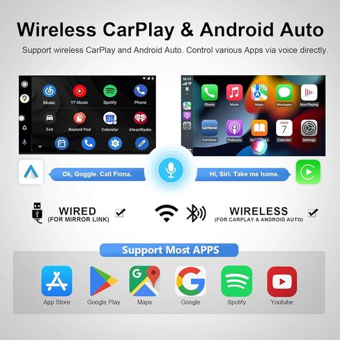 ستيريو سيارة لسيارة شيفروليه تشيفي 2007-2012 مع CarPlay Android Auto 2+32G، Android 12 8 بوصة HD شاشة لمس بلوتوث مشغل راديو السيارة مع كاميرا احتياطية، ملاحة GPS، AM/FM/RDS، AUX، Hi-Fi in Kuwait