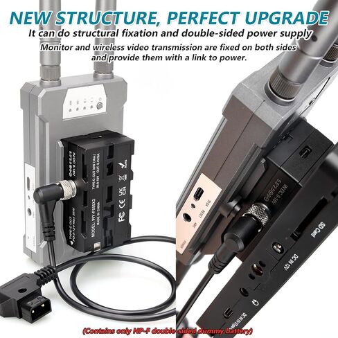 D-Tap to Double-Sided NP-F550/970/570 Dummy Battery Power Adapter. | Compatible for LED Light, Feelworld,Atomos Ninja/Shinobi Monitor, Hollyland Wireless Video Transmission(Thicker version) in Saudi Arabia