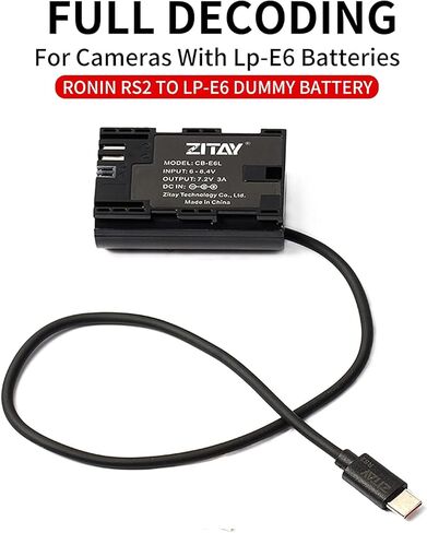 بطارية ZITAY RS2 RS3 Pro إلى LP-E6 الدمية المتوافقة مع كاميرا السينما Blackmagic Pocket Cinema BMPCC 4K وشاشة طراز LP-E6 in Kuwait