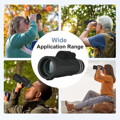 تلسكوب احادي العدسة 80x100 - تلسكوب احادي محمول للبالغين عالي الطاقة، تلسكوب محمول باليد مع حامل ثلاثي القوائم لمشاهدة الطيور والصيد والتخييم والرحلات in Kuwait