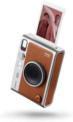 حزمة كاميرا Fujifilm Instax Mini EVO Hybrid الفورية مع حافظة متوافقة مع Fujifilm Instax Mini EVO + Fujifilm Instax Mini Twin Pack Instant Film (16437396) (بني) in Kuwait