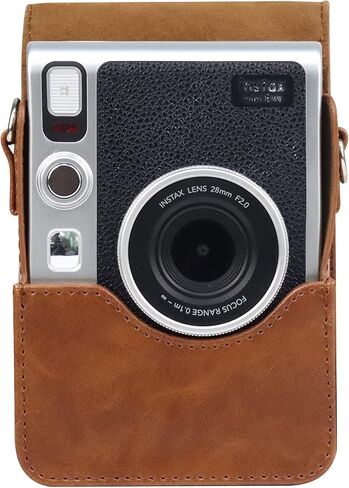 حزمة كاميرا Fujifilm Instax Mini EVO Hybrid الفورية مع حافظة متوافقة مع Fujifilm Instax Mini EVO + Fujifilm Instax Mini Twin Pack Instant Film (16437396) (بني) in Kuwait