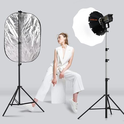 Godox 23x35 in/60x90cm Light Reflector Diffuser, 5-in-1 Portable Collapsible Round Multi Disc with Holder Clip & Bag for Studio Shooting,Video Location-Gold,Silver,White,Black,Translucent in Kuwait