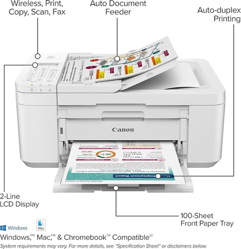 طابعة Canon PIXMA TR4720 الكل في واحد لاسلكية للاستخدام المنزلي PG-275 XL/CL-276 XL حزمة قيمة PG-275/CL-276، متوافقة مع PIXMA TS3520 in Kuwait