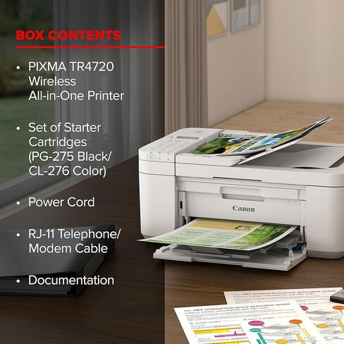 طابعة Canon PIXMA TR4720 الكل في واحد لاسلكية للاستخدام المنزلي PG-275 XL/CL-276 XL حزمة قيمة PG-275/CL-276، متوافقة مع PIXMA TS3520 in Kuwait