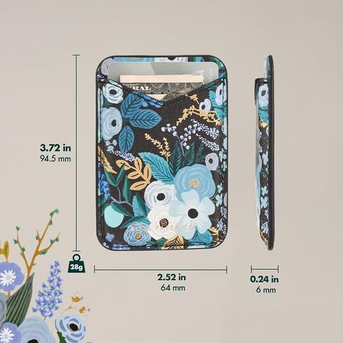 حامل بطاقة مغناطيسية من Rifle Paper Co. - محفظة MagSafe من الجلد النباتي الناعم [تحمل ما يصل إلى 3 بطاقات] - محفظة iPhone رفيعة قابلة للفصل لهاتف iPhone 15 Pro Max/ 14 Pro Max/ 13 Pro Max - أحمر الخدود في حفلة الحديقة in Kuwait