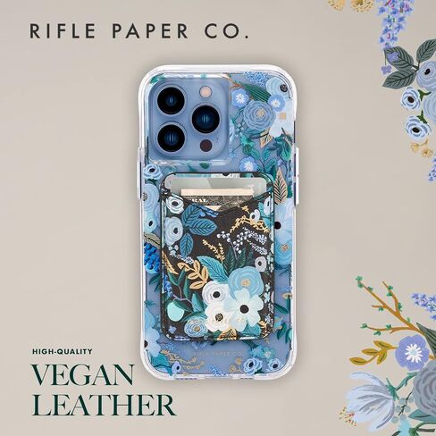 حامل بطاقة مغناطيسية من Rifle Paper Co. - محفظة MagSafe من الجلد النباتي الناعم [تحمل ما يصل إلى 3 بطاقات] - محفظة iPhone رفيعة قابلة للفصل لهاتف iPhone 15 Pro Max/ 14 Pro Max/ 13 Pro Max - أحمر الخدود في حفلة الحديقة in Kuwait