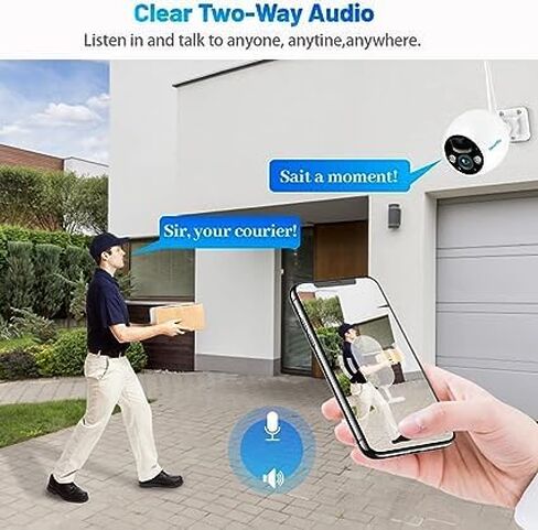 NoahTec Solar Security Cameras Wireless Outdoor, 2K HD Battery Solar Powered Cameras for Home Security Outside AI Motion Detection Siren, Spotlight Night Vision Two Way Talk (2.4GHz WiFi) in Kuwait