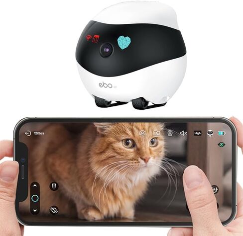 Rocon Ebo SE Pet Robot Camera, 2 Way Talk, Night Vision, App Remote Control, Indoor Security Camera, Movable Cam for Dog/Cat/Baby, SD Card in Saudi Arabia