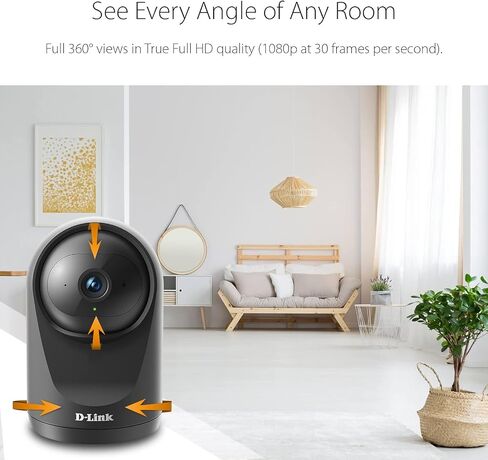 D-Link Pro Series Compact Full HD Pan & Tilt Wi-Fi Camera w/ 360 Degree View, Full HD 1080p Resolution, Sound & Motion Detection, 2-Way Audio, Cloud & Local Recording, Night Vision (DCS-6500LHV2) in Saudi Arabia