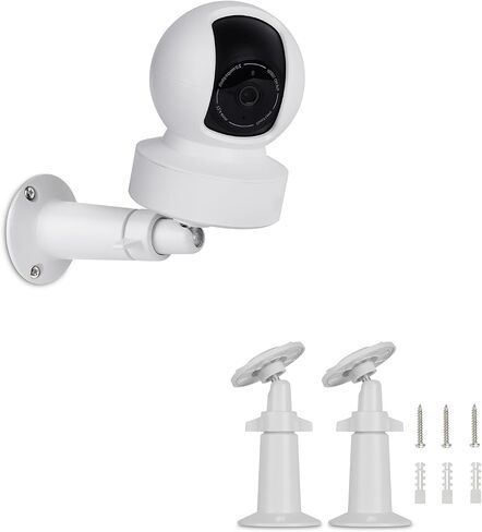 حامل تثبيت على الحائط UYODM متوافق مع Kasa Indoor Pan/Kasa Smart KC110 Dome/Kasa Smart 2K، حامل تثبيت أمان قابل للتعديل 360 درجة (الكاميرا غير متضمنة) (أبيض) in Kuwait
