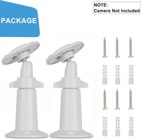 حامل تثبيت على الحائط UYODM متوافق مع Kasa Indoor Pan/Kasa Smart KC110 Dome/Kasa Smart 2K، حامل تثبيت أمان قابل للتعديل 360 درجة (الكاميرا غير متضمنة) (أبيض) in Kuwait