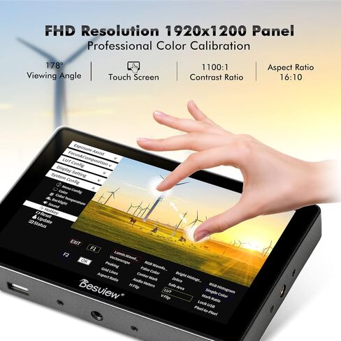 ديسفيو شاشة ميدانية للكاميرا R705 بشاشة لمس 7 انش FHD IPS بزاوية رؤية 178 درجة ومنفذ HDMI بدقة 4K ومنفذ HDMI ثلاثي الابعاد وموج موجي ثلاثي الابعاد ومدرج بياني بالوان زائفة وتركيز ذروة، شاشة كاميرا HDR in Kuwait