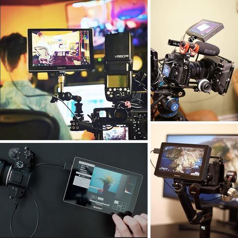 ديسفيو شاشة ميدانية للكاميرا R705 بشاشة لمس 7 انش FHD IPS بزاوية رؤية 178 درجة ومنفذ HDMI بدقة 4K ومنفذ HDMI ثلاثي الابعاد وموج موجي ثلاثي الابعاد ومدرج بياني بالوان زائفة وتركيز ذروة، شاشة كاميرا HDR in Kuwait