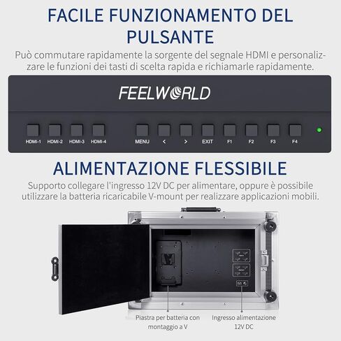 FEELWORLD ATEM156-CO 15.6 Inch Portable Broadcast Direction Monitor 1920 x 1080 Full HD Live Streaming Camera Monitor with 4 HDMI Output Inputs for Breath Mini Video Switcher Mixer in Saudi Arabia
