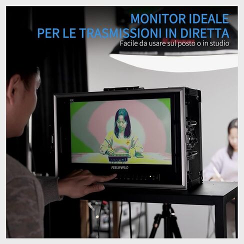 FEELWORLD ATEM156-CO 15.6 Inch Portable Broadcast Direction Monitor 1920 x 1080 Full HD Live Streaming Camera Monitor with 4 HDMI Output Inputs for Breath Mini Video Switcher Mixer in Saudi Arabia