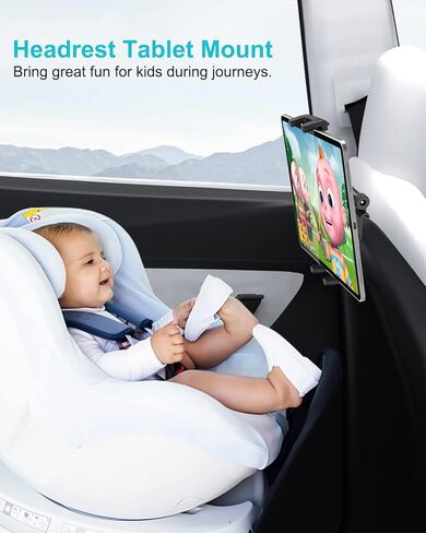 Aozcu حامل الكمبيوتر اللوحي بالمقعد الخلفي لـ Tesla، طراز 360 درجة قابل للتعديل 3/Y مسند رأس iPad للأطفال، نموذج Y حامل هاتف المقعد الخلفي لجهاز iPad Pro Air Mini، Galaxy Tab، Fire hd، Switch، iPhone، جهاز 4-12.9 بوصة in Kuwait