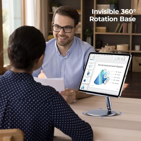بينكس حامل تابلت دوار 360 درجة، متوافق مع ايباد اير 5/4 2022، ايباد ميني 6/5، ايباد 10.2، ايباد برو 12.9/11، شاشة محمولة، سيرفس برو، الموبايلات (4-13 انش) in Kuwait