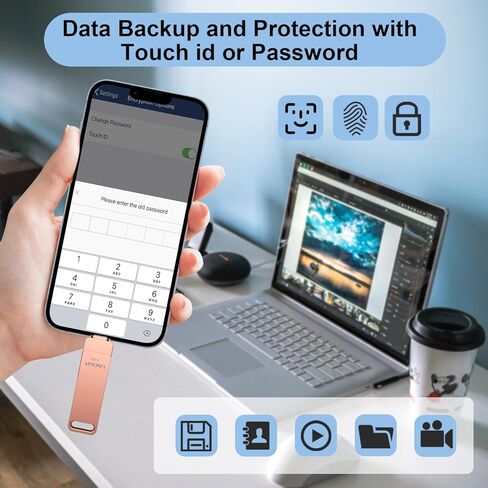 عصا صور معتمدة من Apple MFi، محرك فلاش 3 في 1 iPhone سعة 512 جيجابايت، عصا ذاكرة iPhone لتخزين الصور، محرك أقراص إبهام iPhone، وحدة تخزين خارجية متوافقة مع iPhone/PC/iPad/المزيد من الأجهزة in Kuwait