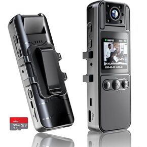 KONPCOIU Body Camera with Audio Recording, Portable Wearable Small Body Worn Cam, 1080P HD Recorder Built-in 128GB Card with Night Vision, 8 HR Battery Life for Outdoor, Police Law Enforcement in Kuwait