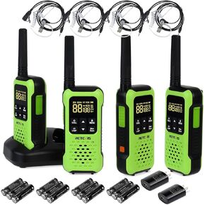 Retevis RT49P Waterproof Walkie Talkie, IP67 Portable FRS Two-Way Radios, Handheld Walkie Talkies Rechargeable Floatable, NOAA, Flashlight SOS, for Golf, Fishing, Hunting 4 Pcs