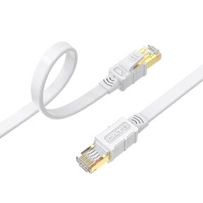 Cat 8 Ethernet Cable 6FT, High Speed Flat Internet LAN Cable 40Gbps 2000Mhz with Gold Plated SFTP RJ45 Connector, 26AWG Shielded Indoor Network Cable for Modem/Router/Xbox/PS4/Gaming/PC Black in Kuwait