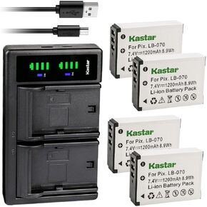 Kastar 2-Pack LB-070 Battery and LTD2 USB Charger Replacement for Kodak Pixpro AZ901, AZ901 Astro Zoom, PIXPRO S1 Camera in Saudi Arabia
