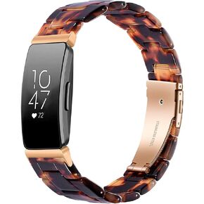 Compatible with Fitbit Inspire 2 /Inspire HR/Inspire bands Women, Stylish Resin Watch Bracelet Replacement Bands for Adjustable Wristband for Fitbit Inspire Accssorises (Nougat White) in Kuwait