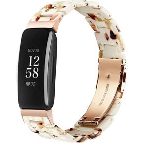 Compatible with Fitbit Inspire 2 /Inspire HR/Inspire bands Women, Stylish Resin Watch Bracelet Replacement Bands for Adjustable Wristband for Fitbit Inspire Accssorises (Nougat White) in Kuwait